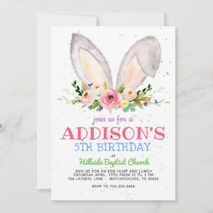 Påsk födelsedagsinbjudan, Påskhare födelsedag, Inbjudningar