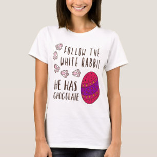 Påsk följer den vita kaninfusionsslätten med citat t shirt