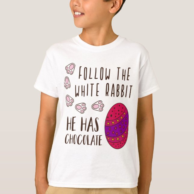 Påsk följer den vita kaninfusionsslynan Humous Cut T Shirt (Framsida)