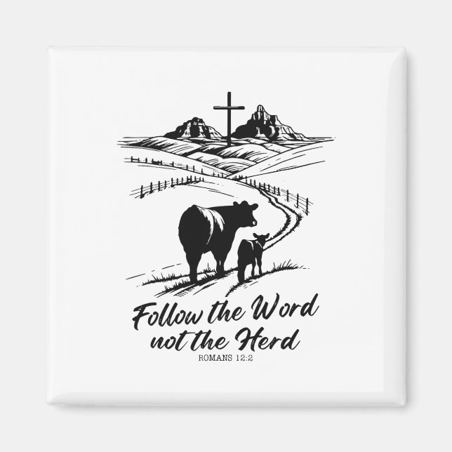 Påsk följer efter Ord, inte Herd Romans 122 Magnet (Framsidan)