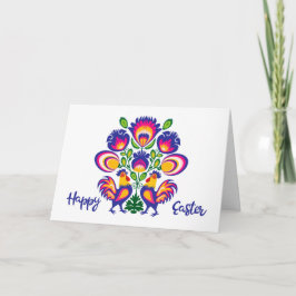 Påsk Folklore med ett mappat kort med två Tuppar A