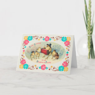 Påsk för Chickar för dotter- och familje-video Helgkort