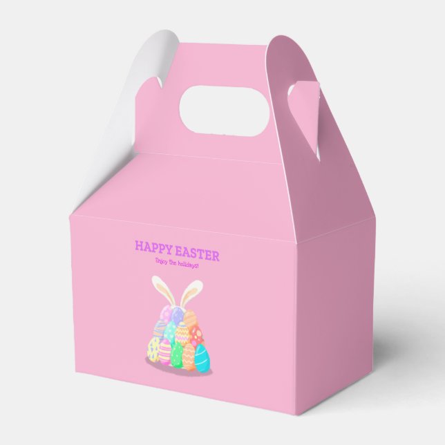 Påsk-förmånslådan rosa lycklig presentaskar (Framsidan Sidan)