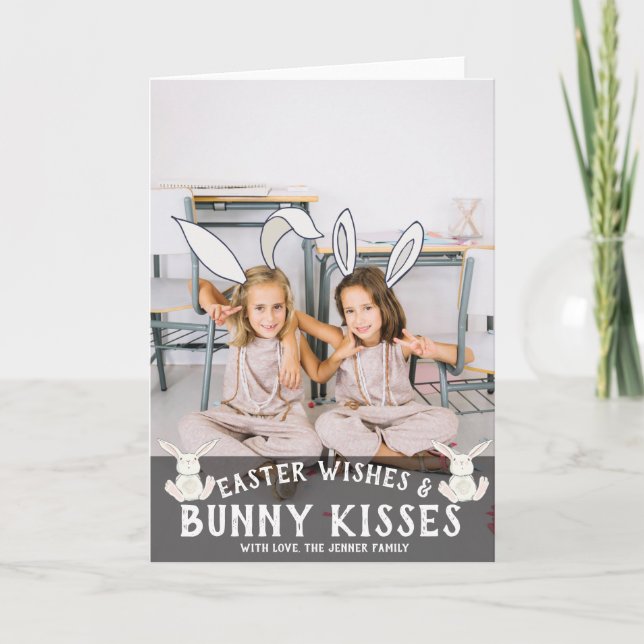 Påsk-fotokort | Whimsical Bunny Öron Helgkort (Framsida)