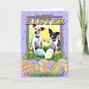 Påsk Fox Terrier - Sadie och Baboo Helgkort