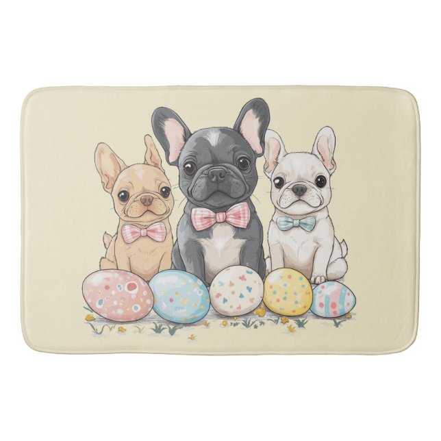 Påsk Fransk Bulldog Badrumsmatta (Framsidan)