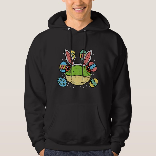 Påsk Frog Bunny Ansikte Eggs Animal Manar Women Ki Hoodie (Framsida)