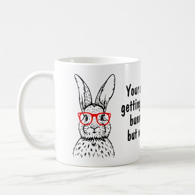Påsk Funny Pet Bunny Illustration citerar svart Kaffemugg (Vänster)