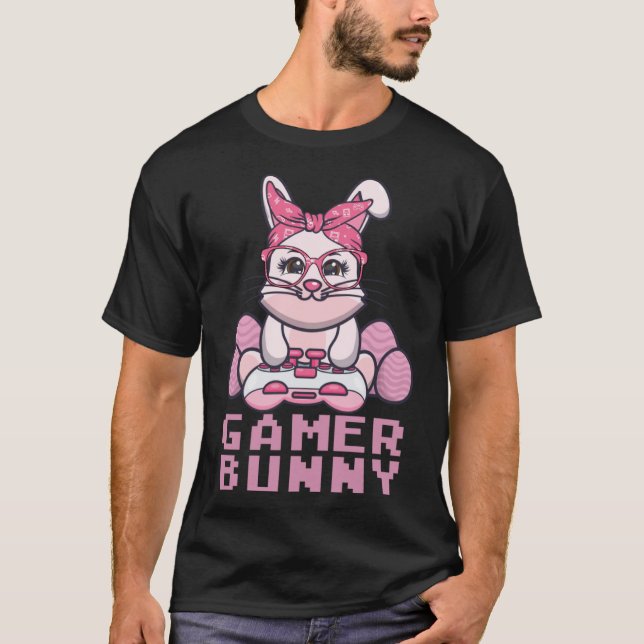 påsk gamer-videospel, bunnyjakt på ägg t shirt (Framsida)