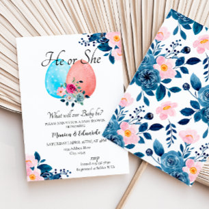 Påsk Gender Reveal Baby Shower Inbjudningar