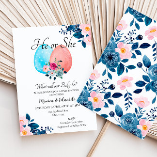 Påsk Gender Reveal Baby Shower Inbjudningar