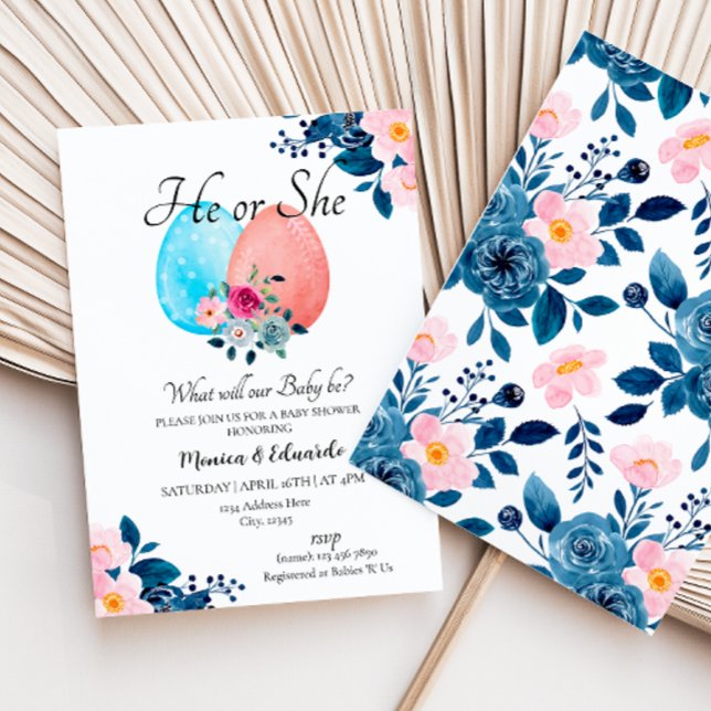 Påsk Gender Reveal Baby Shower Inbjudningar (Skapare uppladdad)