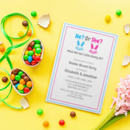 Påsk Gender Reveal Party Inbjudningar