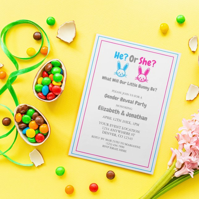 Påsk Gender Reveal Party Inbjudningar (Skapare uppladdad)