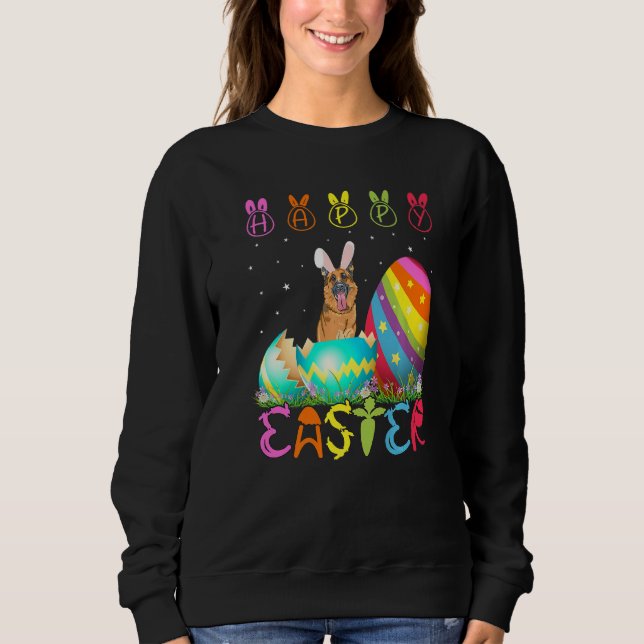 Påsk German Shepherd Hund Matching Family Påsk T Shirt (Framsida)