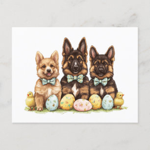 Påsk German Shepherd Hundar Helg Vykort