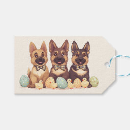 Påsk German Shepherd Hundar Presentetikett