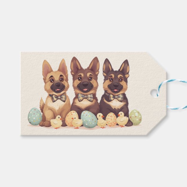 Påsk German Shepherd Hundar Presentetikett (Framsidan (Horisontell))
