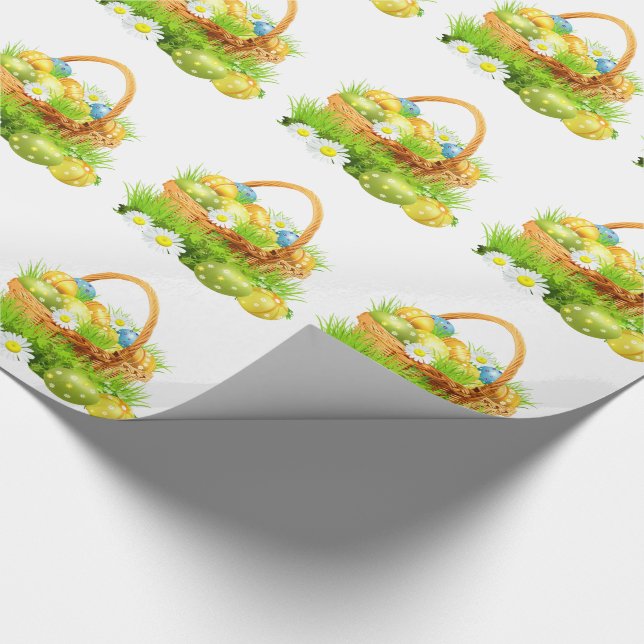 Påsk gift Wrap/Basket med ägg och blommor Presentpapper (Hörn)