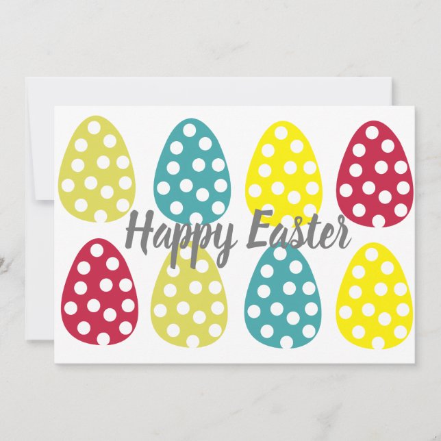 Påsk Glad påsk Eggs Polka Dot Påsk Julkort (Framsida)
