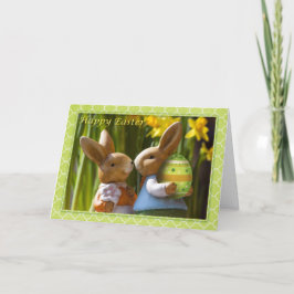 Påsk - "Glad påsk" Sweet Bunny Couple Helgkort