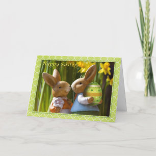 Påsk - "Glad påsk" Sweet Bunny Couple Helgkort