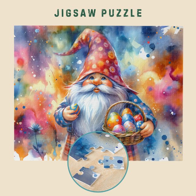 Påsk Gnome-anläggningen Colorful Egg and Basket - Pussel (Skapare uppladdad)