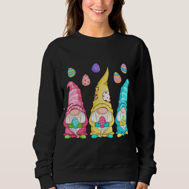 Påsk Gnome Egg Hunting - Cute Gnomes Holding Eas T Shirt (Framsida)