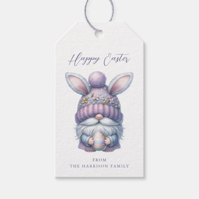 Påsk Gnome Gift Märkres Presentetikett (Framsidan)