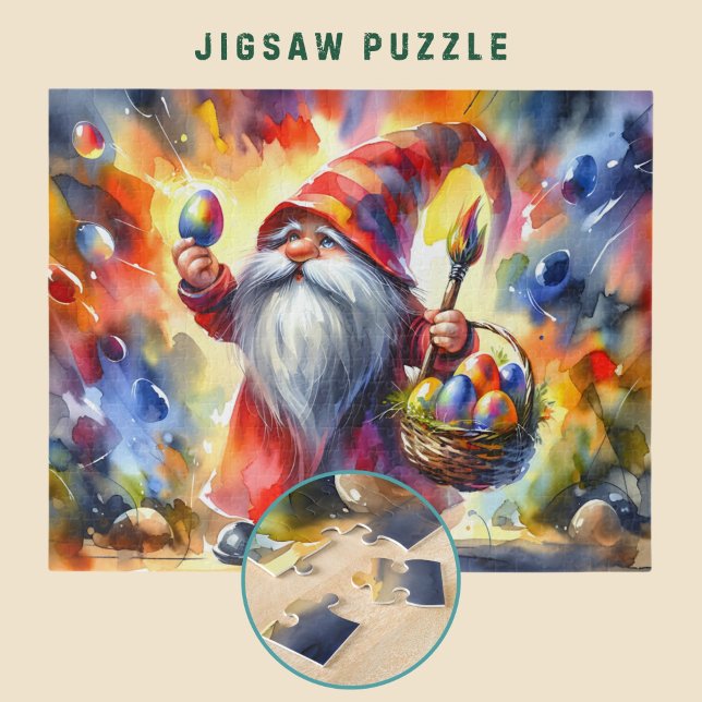 Påsk Gnome håller färghelg i Hand - Pussel (Skapare uppladdad)