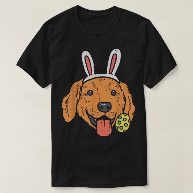 Påsk Golden Retriever Bunny Ansikte Hund älskare M T Shirt (Design framsida)