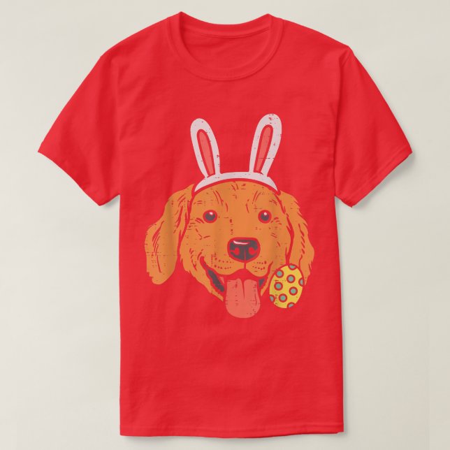 Påsk Golden Retriever Bunny Ansikte Hund älskare M T Shirt (Design framsida)