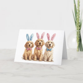 Påsk Golden Retriever Hundar Bunny Öron Helgkort