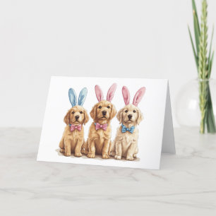 Påsk Golden Retriever Hundar Bunny Öron Helgkort