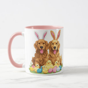Påsk Golden Retriever Hundar Bunny Öron Mugg