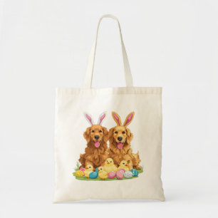 Påsk Golden Retriever Hundar Bunny Öron Tygkasse