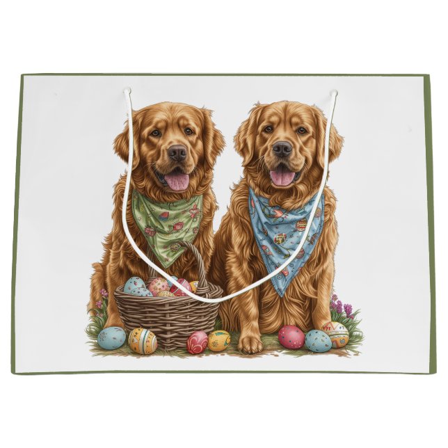 Påsk Golden Retriever Hundar Påsk Basket (Framsidan)