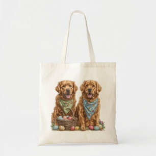Påsk Golden Retriever Hundar Påsk Basket Tygkasse