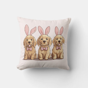 Påsk Golden Retriever Puppy Hundar Bunny Öron Kudde