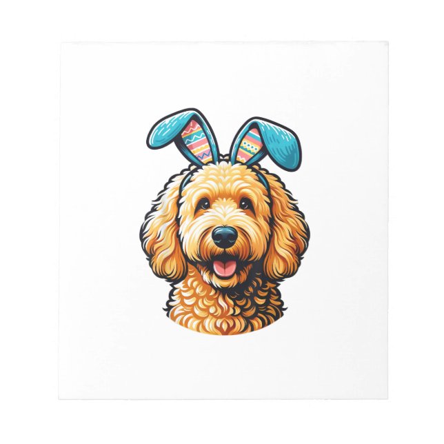 Påsk Goldendoodle Hund som bär kaninöron, Påsk Anteckningsblock (Framsida)