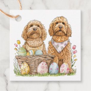Påsk Goldendoodle Hundar Gåvor Etiketter