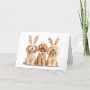 Påsk Goldendoodle Hundar Helgkort