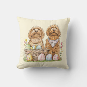 Påsk Goldendoodle Hundar Kudde