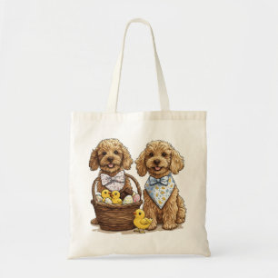 Påsk Goldendoodle Hundar Påsk Basket Tygkasse
