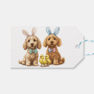 Påsk Goldendoodle Hundar Presentetikett