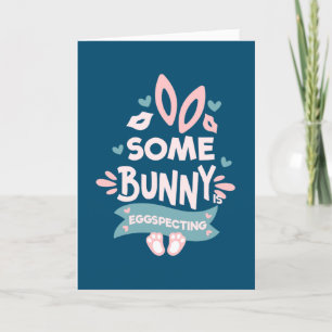 Påsk Gravid Announcement Bunny Eggspecting Helgkort