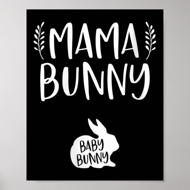 Påsk Gravid Announcement Mamma Bunny Ba Poster (Framsidan)