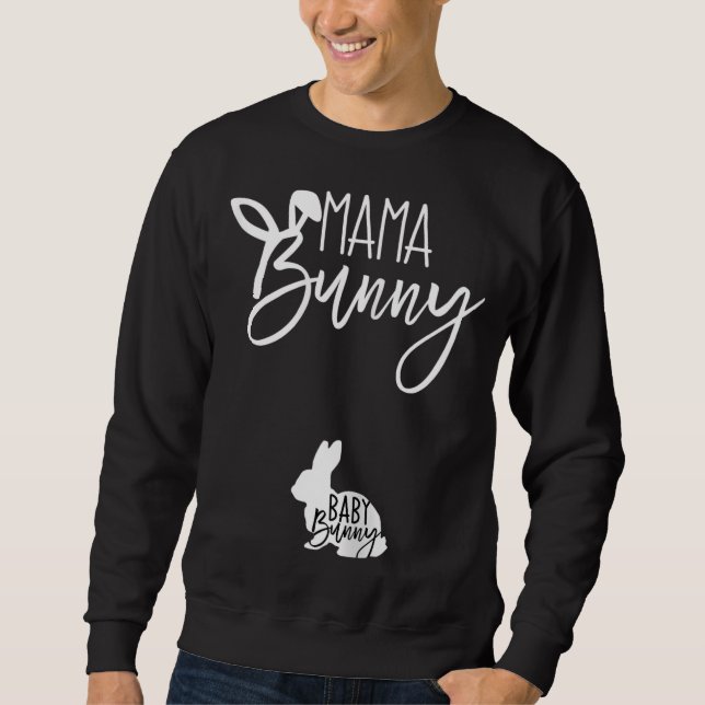 Påsk Gravid Citat Gravida Mamma Mamma Bunny Bab Lång Ärmad Tröja (Framsida)