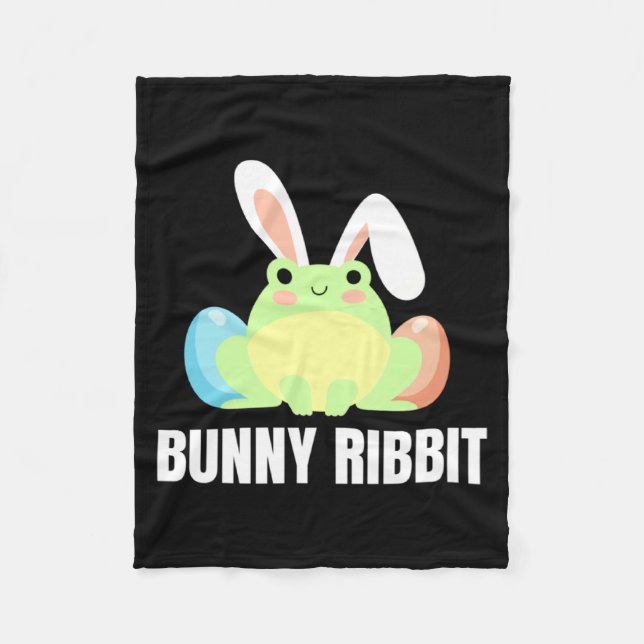 Påsk Groda Kanin Ribbit Amfibie Design Fleecefilt (Framsidan)