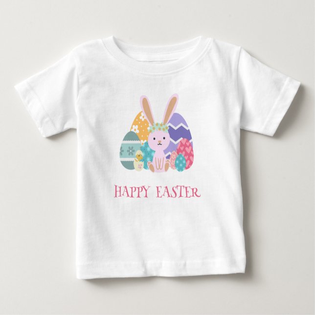 Påsk Group Eggs Lycklig Hoppy Påsk T Shirt (Framsida)
